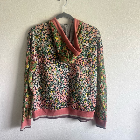 Anthropologie Conditions Apply Floral Hoodie Botanical Pattern Size Small - Picture 6 of 13